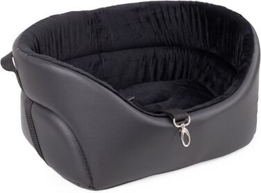 Автокрісло для собак Boutique Zoo M: 51x40 см, чорний, штучна замша - універсальне, миється, зносостійке