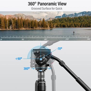 SIRUI Монопод з вуглецевого волокна з швидкою системою | 165 см, професійний, 3-в-1, вантажопідйомність 10 кг, для DSLR та відео (SVM-165+VH-10)
