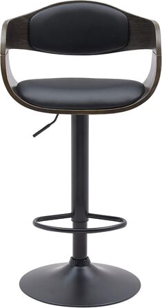 Kingston Adjustable Bar Stool with Premium Faux Leather Padding - Black/Gray