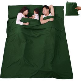 Sleeping Bag Liner, lightweight, portable, soft travel and camping blanket, with compact carrying bag, for travel, hotel