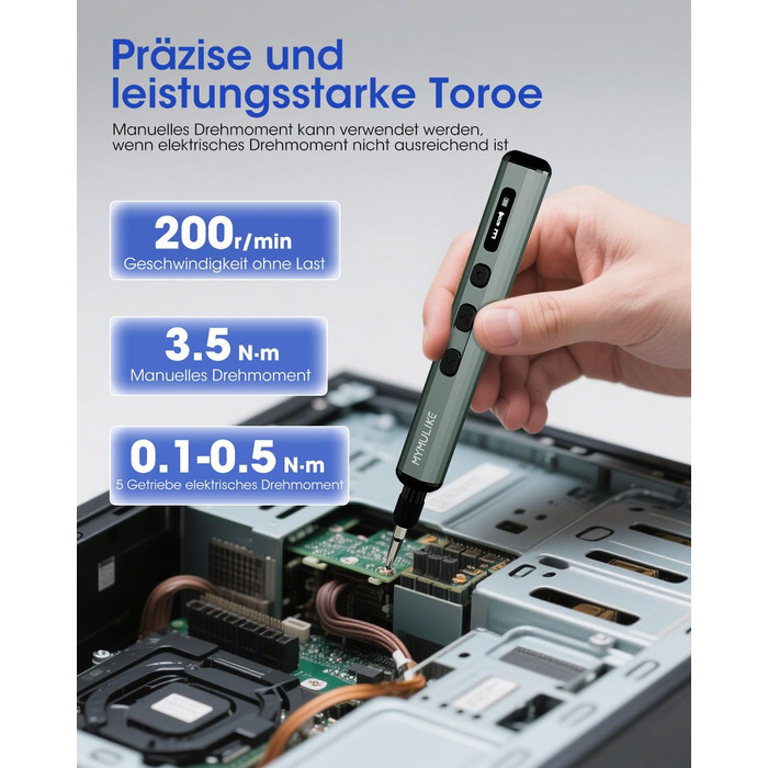 Набір електричного викрутника Mini 78 в 1 з 56 бітами, 9 свердлами, 5 режимами крутного моменту та LED-підсвічуванням для точної роботи (годинники, камери)