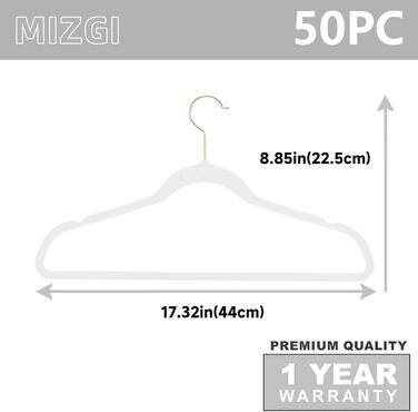 Плечики для одягу MIZGI Premium Heavy Duty, 50 шт. - білі