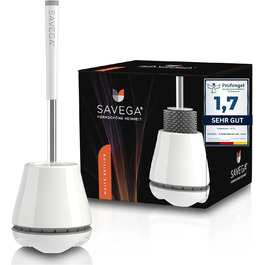 SAVEGA® Оригінальна силіконова щітка для унітазу - набір з тримачем - антибактеріальна, сіра, кругла