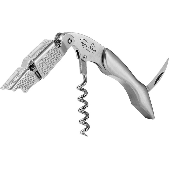 Ніж для офіціантів з нержавіючої сталі - професійний штопор для ресторану з відкривачем пляшок та різаком фольги + електронна книга про вино