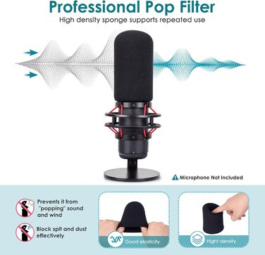 Кріплення для мікрофона YOUSHARES, сумісне з HyperX QuadCast, металева клямка, поп-фільтр, підставка для стрімінгу