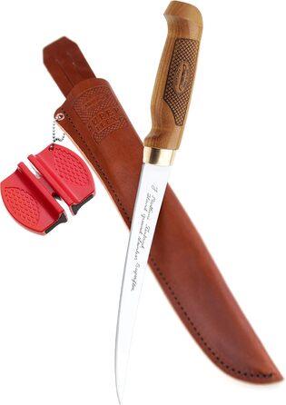 Філейний ніж Marttiini Classic Superflex 30,6 см з подарунковою упаковкою та точилкою RTX, надгострий і гнучкий, для риби та м'яса