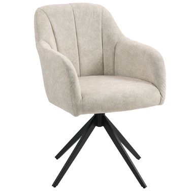 HOMCOM Armchair Living Room Swivel Lounge Chair Padded Tufted Recliner with Steel Legs, Velvet-Look Upholstered Armchair Vanity Chair for Bedroom Beige | Aosom