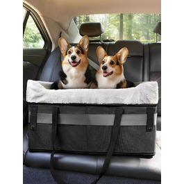 Автомобільний лежак для собак середніх порід, переноска-корзина для собак, з ременем безпеки та плюшевою подушкою, 45 кг