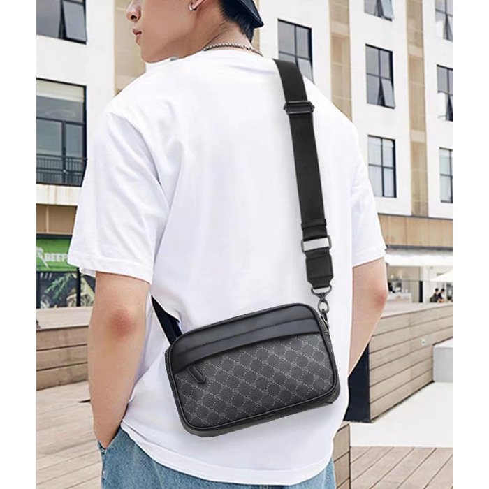 Чоловіча сумка-месенджер через плече Klein: водонепроникна сумка CrossBody з багатофункціональними кишенями для роботи та подорожей, чорна
