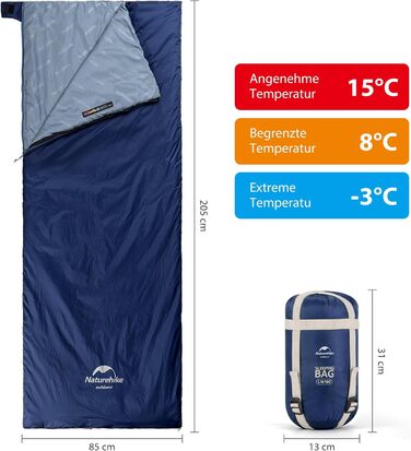Naturehike Sleeping Bag - 7°C Warm Weather Sleeping Bag for Hiking, Backpacking & Camping - Lightweight, Youth & Adult