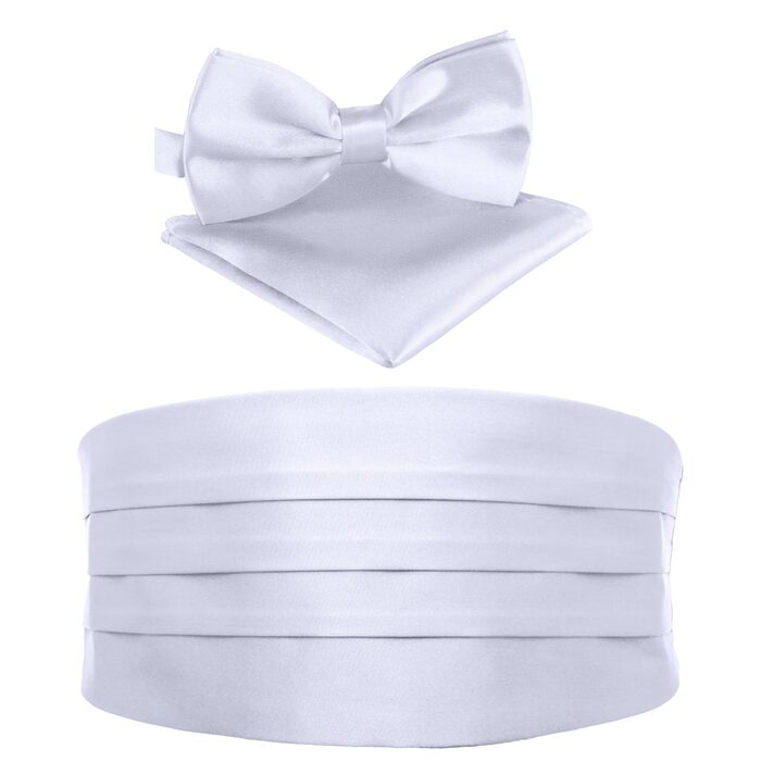 Комплект підтяжок та метелика для смокінга білий (3 предмети) – елегантний аксесуар для урочистих подій