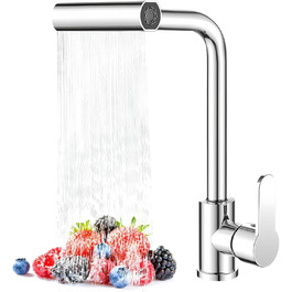 Кухонний змішувач водоспадом Ruimooto з 4 режимами, нержавіюча сталь, 360° обертання, високий тиск