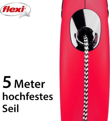 Рулетка для собак Flexi Classic S, 5 м, червона (до 12 кг)