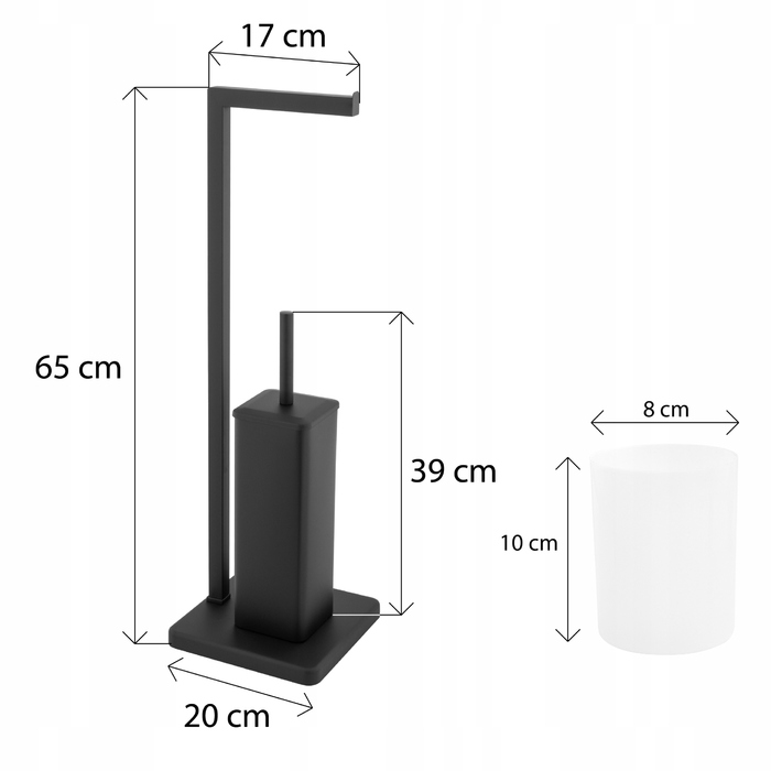 Тримач для туалетного паперу з підставкою для йоржика, чорний лофт, YOKA