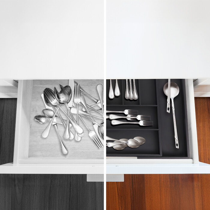 Relaxdays Extendable Bamboo Cutlery Box