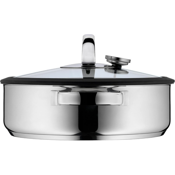 Пароварка WMF Vitalis Aroma, 28 см, з нержавіючої сталі Cromargan, 5 л, з термометром та кришкою зі склом, для плити та духовки