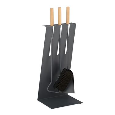 Relaxdays 4-Piece Fireplace Tool Set with Stand