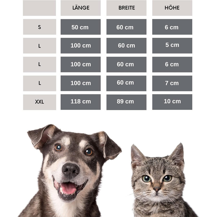 Лежанка для собак Leo 100x60x5 см та килимок 60x100 см, антрацит, знімний чохол, м'яка підкладка