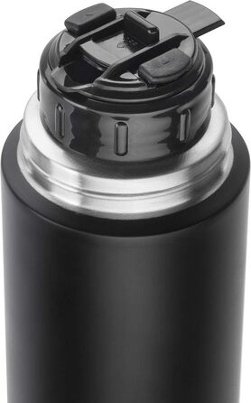 ZWILLING Thermo Insulated Flask, Integrated Cup, Thermos, Double-Walled Insulation, 1 L, Height: 28.1 cm, Black, small