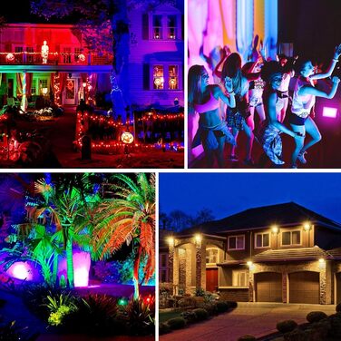 T-SUNUS LED Flood Light Outdoor 100W, Super Bright Outdoor Floodlight Cool White Spotlight IP66 Waterproof 11000LM for Driveway Garage Path Garden 2 Pack (4 Pack, Multicolor)