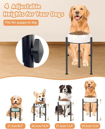 Підставка для годівлі собак з підставкою для лап, регульована по висоті, 15-26 см, металева, для маленьких, середніх та великих собак (тільки підставка)