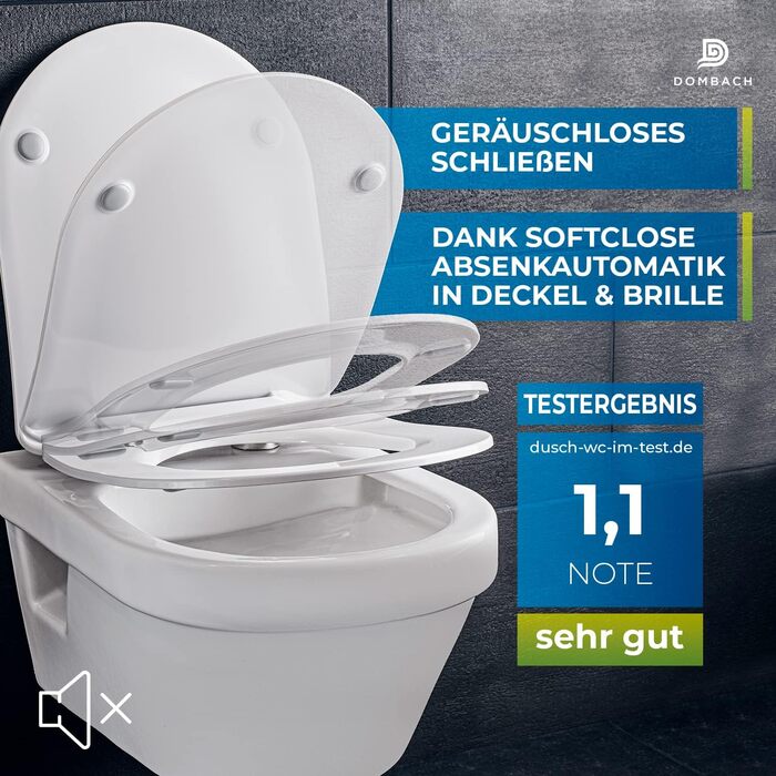 Сідіак для унітаза DOMBACH Premium D-подібний (Aliano) з мікроліфтом (м'яке закриття), знімний, білий