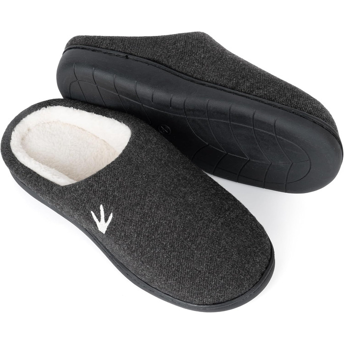 Теплі домашні тапочки для жінок та чоловіків з антиковзкою підошвою – Утеплені зимові пантофлі | Memory Foam HOD06 40/41 EU Чорні