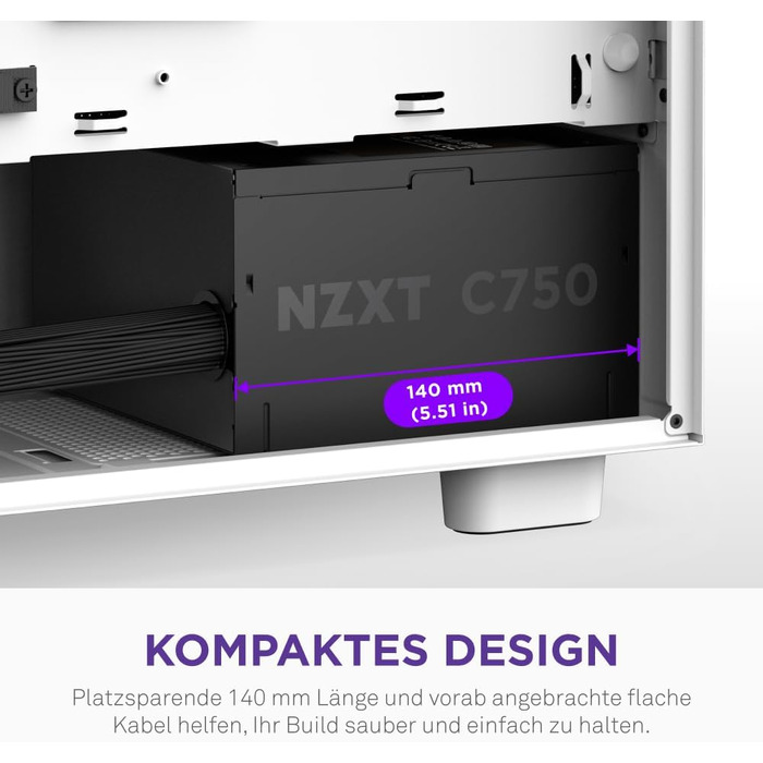 Блок живлення NZXT C850 Gold ATX 3.1, 850W, повністю модульний, 80 Plus Gold, чорний