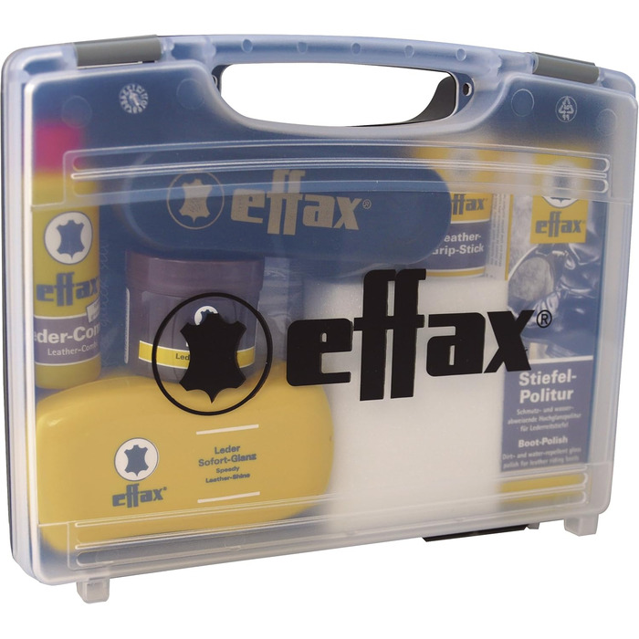 Effax Leather Care Case with Boot Polish, Leather Grip, Balsam, Leather Combi