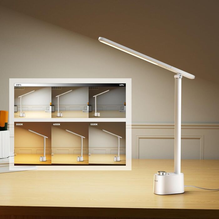 LED-лампа Honeywell H01 Pro Sunturalux™ з USB-портом для зарядки, 3 режими, регулювання яскравості, для дому, офісу та читання