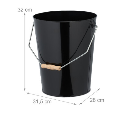 Relaxdays Black Charcoal Bucket with Handle