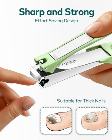 Професійний набір для манікюру MR.GREEN: кусачки для нігтів з пилкою, для чоловіків, жінок, дітей та літніх людей, зелений колір, подарункова упаковка