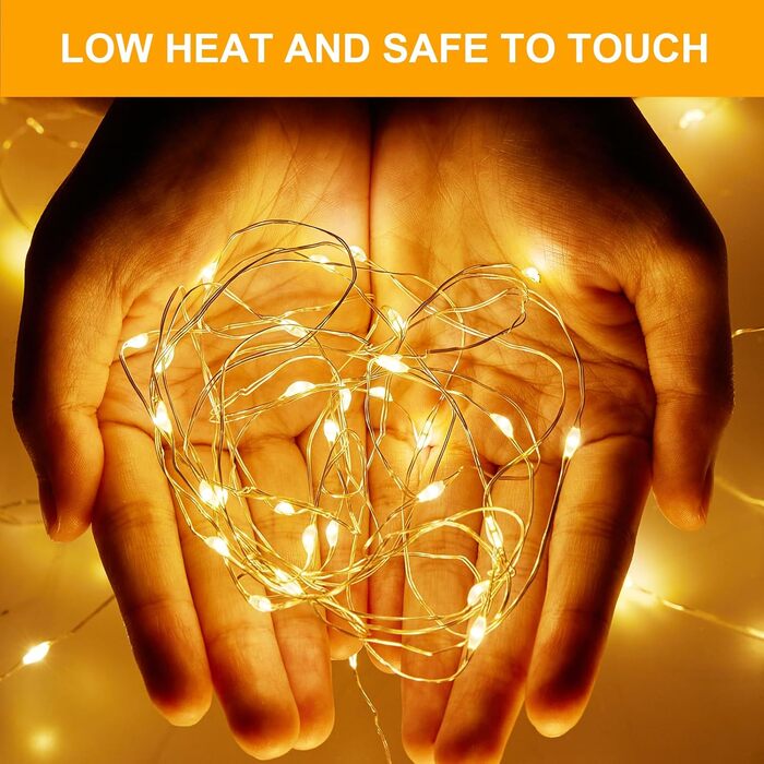 LED гірлянда світлодіодна 23м, 200 LED, струмова, водонепроникна, таймер, 8 режимів, для декору приміщень та вулиці, на Різдво, Великдень, вечірку, Кімнатна гірлянда, Кількість: 1 шт, Колір: Холодне біле світло