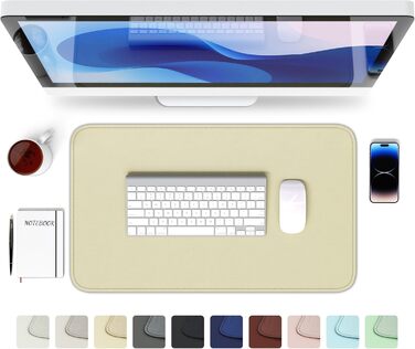 Килимок для столу GOMIN - PU шкіра, вологостійкий, антиковзний - 60x35 см | Mousepad XXL для офісу та дому
