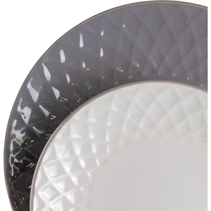 Набір посуду Elama Tahiti з каменю, 16 предметів, сірий та перламутровий