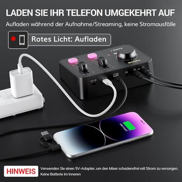 Набір мікрофонів TONOR для подкастів та ASMR з аудіоінтерфейсом, мікшер, USB, чорний