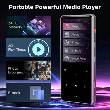 MP3 плеєр HiFi WALKER M7 128GB з Bluetooth 5.0, 2.4