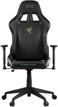Ігрове крісло Razer TAROK Essentials Razer Edition від Zen Gaming, з лумбарною та шийною подушками, 3D-підлокітниками, чорне/зелене, унікальне