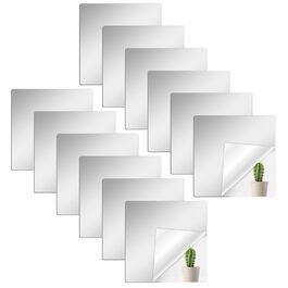 12 шт. акрилових дзеркал самоклеючих 20x20 см для ванної, вітальні, шафи | Дзеркальна плитка, настінні дзеркала
