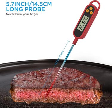 Цифровий термометр для кухні: приготування їжі, м'яса, молока, дитяче харчування | LCD дисплей, довга сонда