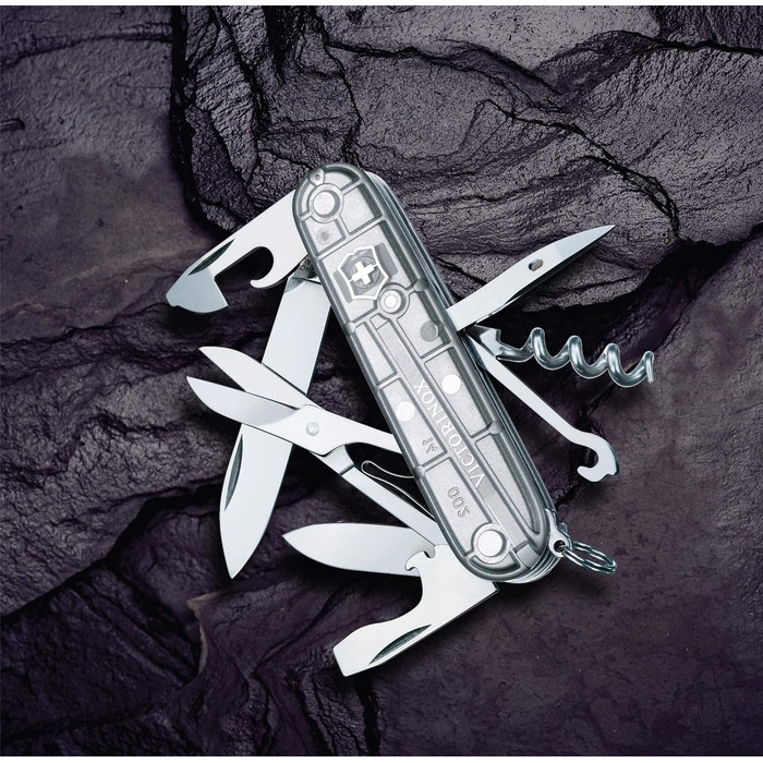 Мультитул Victorinox Climber, Швейцарський ніж, 14 функцій, з прозорим корпусом