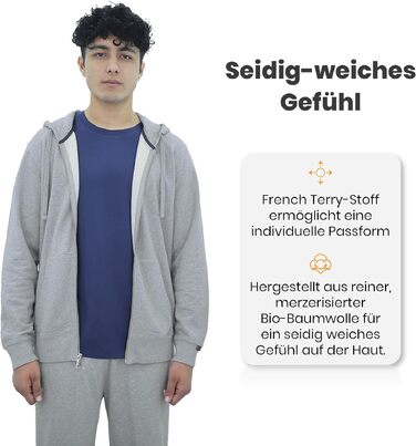 Зіп-худі SoftSpun унісекс, 100% бавовна, колір Heather Grey, розмір S