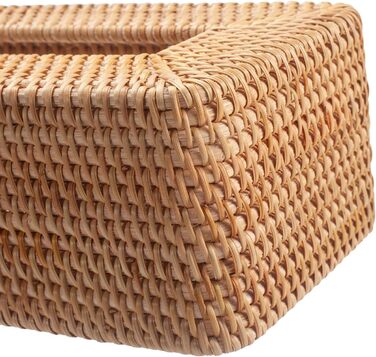 Склянка для рушників з ротангу, плетена коробка для серветок, декоративна для кухні, вітальні, ванної кімнати (натуральний ротанг)