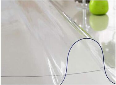 Ever Fairy Round Transparent PVC Tablecloth, Thickness 2 mm, Dia.70 cm, Round Waterproof Table Protector Table Film, Kitchen Dining Room Wood Furniture Protective Cover