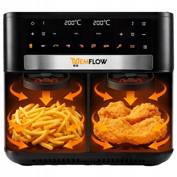 Аерофритюрниця MEMFLOW 10л 2200Вт з двома чашами