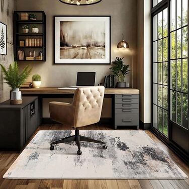 Килим Safunion для вітальні: великий сучасний абстрактний килим з коротким ворсом, м'який килим для спальні (80 x 120 см, 120 x 160 см), абстрактний коричнево-багатокольоровий