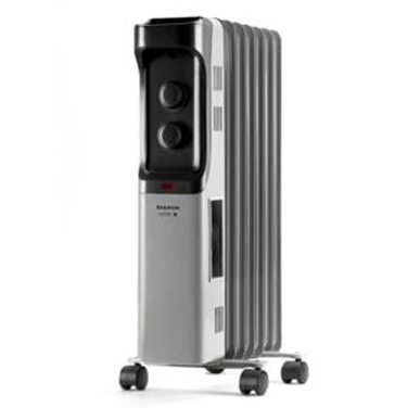 Олійний радіатор Taurus Dakar 1500W з 7 елементами, термостат, захист від перегріву, сірий колір