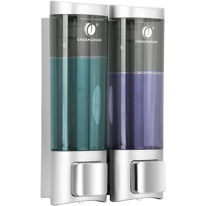 Ручний дозатор мила CHUANGDIAN, настінний, 200 мл, білий (подвійний сріблястий)