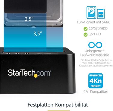 Дублікатор жорстких дисків StarTech.com USB 3.1 (10Gbps) Standalone HDD Docking Station, SDOCK2U313R