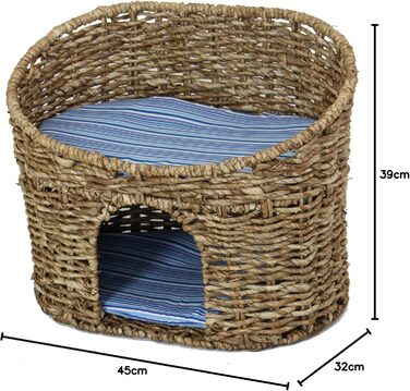 Cat cave basket with cushions suitable for small cats